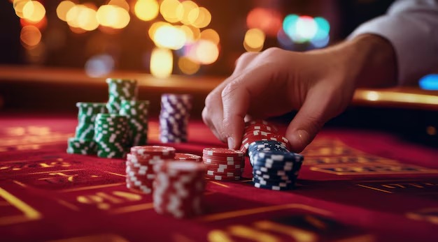 Casino interface showing live table and account support layout